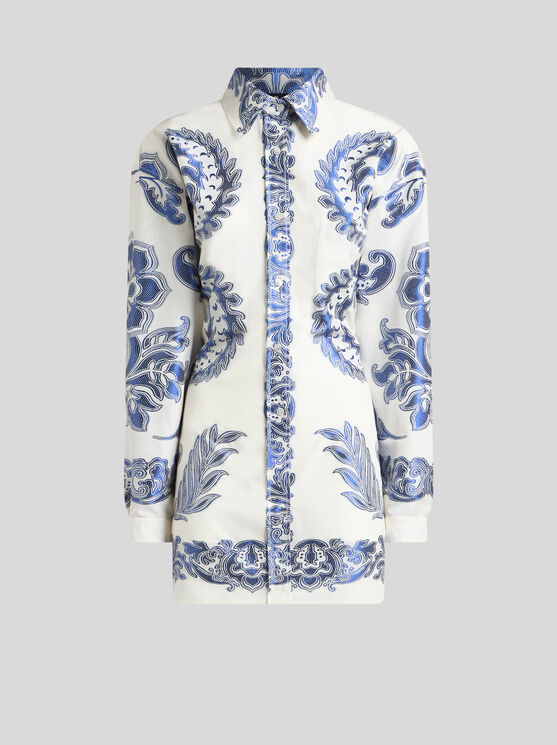Etro Floral-print Shirt In Weiss