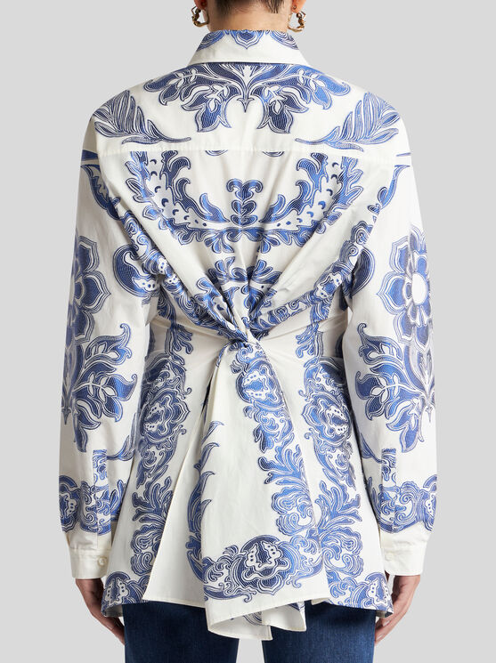 Etro Floral-print Shirt In Weiss