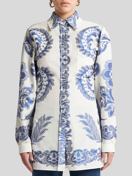 Etro Floral-print Shirt In Weiss
