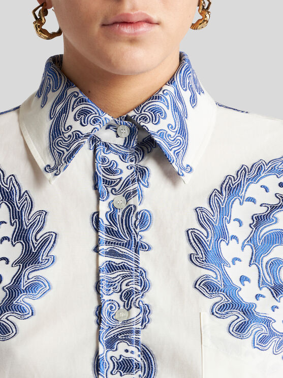 Etro Floral-print Shirt In Weiss