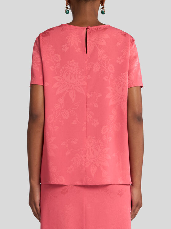Etro Jacquard-t-shirt In Rosa