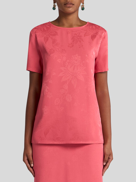 Etro Jacquard-t-shirt In Rosa