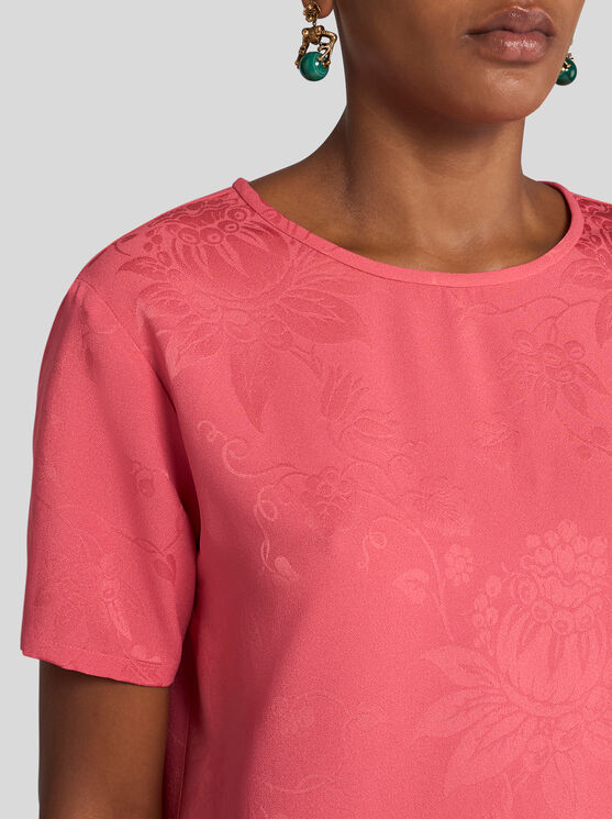 Etro Jacquard-t-shirt In Rosa