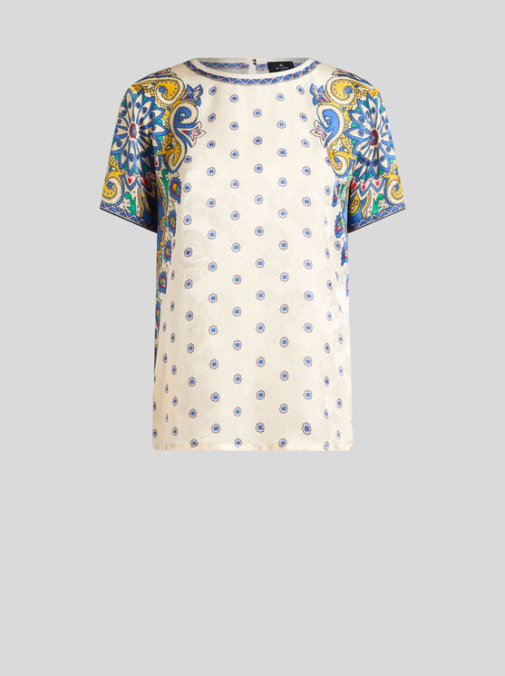 Etro All-over Print T-shirt In Weiss