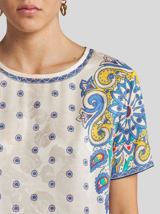 Etro All-over Print T-shirt In Weiss