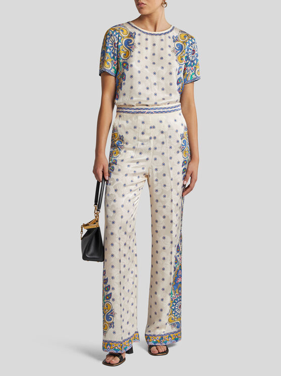 Etro All-over Print T-shirt In Weiss