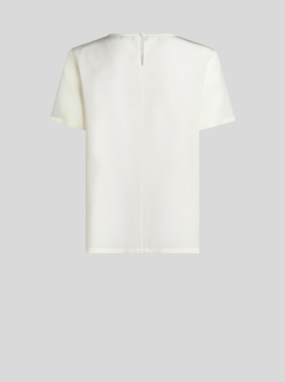 Shop Etro Crepe De Chine T-shirt In White