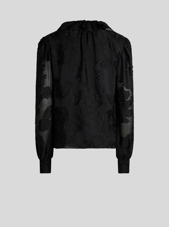 Shop Etro Jacquard Blouse In Black