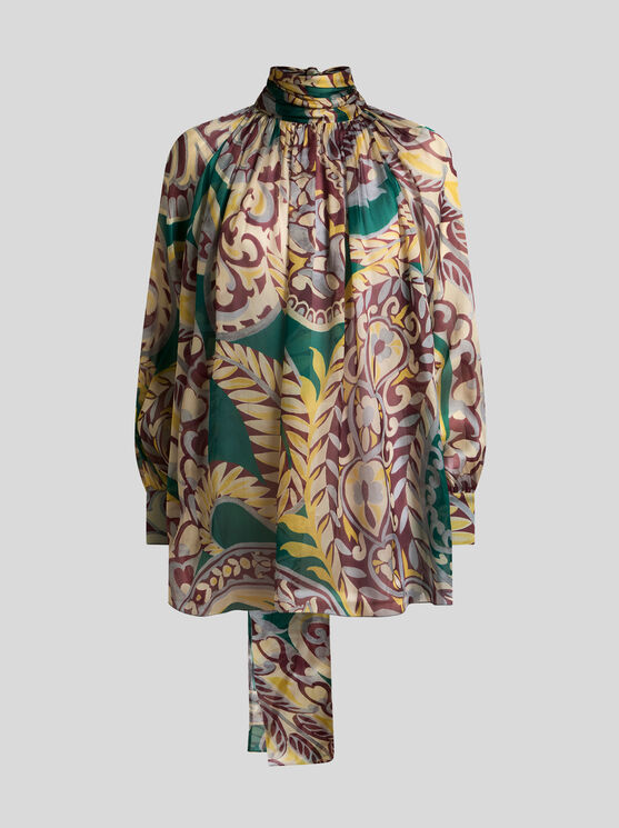 Etro Floral-print Turtleneck Blouse In Multi