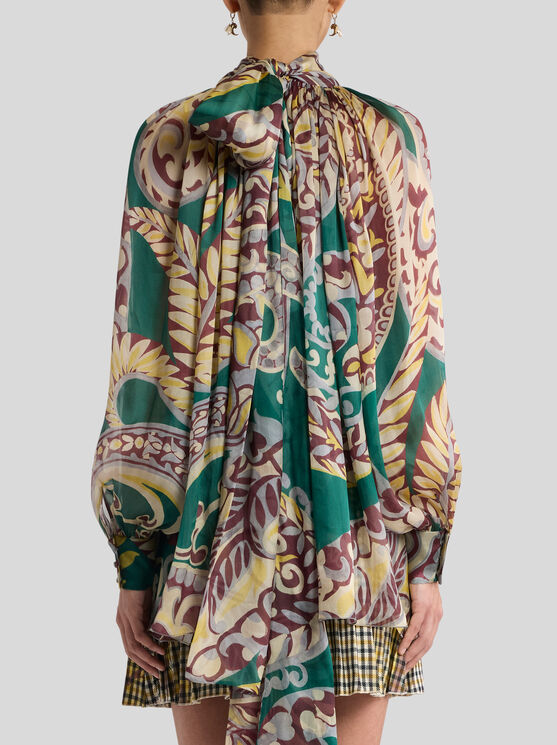 Etro Floral-print Turtleneck Blouse In Multi