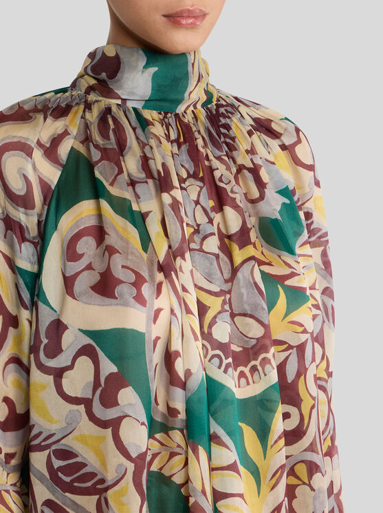 Etro Floral-print Turtleneck Blouse In Multi