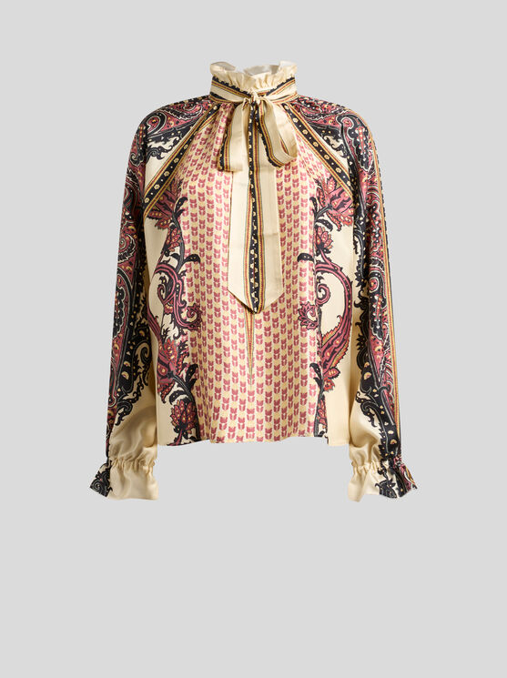 Etro Printed Silk Twill Blouse In Multi