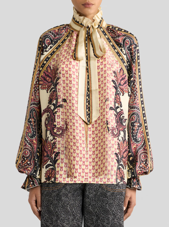 Etro Printed Silk Twill Blouse In Multi