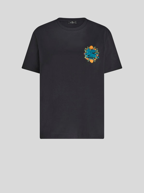 Shop Etro T-shirt With Embroidery In Black