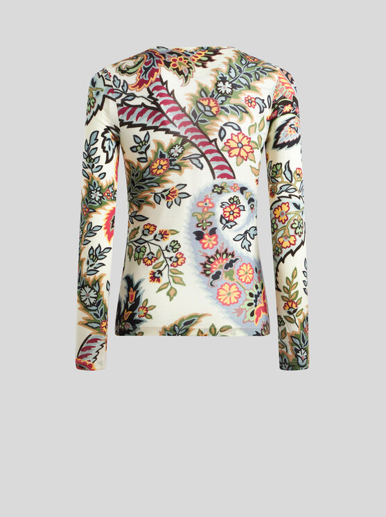 Shop Etro Paisley Jersey Top In Beige