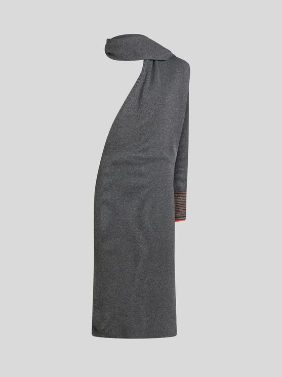 Shop Etro Rib-knit Dress In Grey