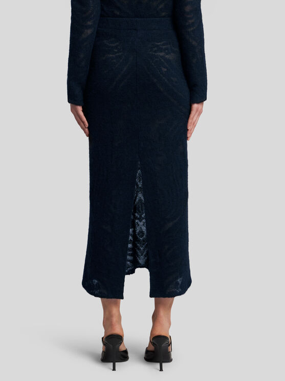 Etro Knitted Jacquard Midi Skirt In Schwarz