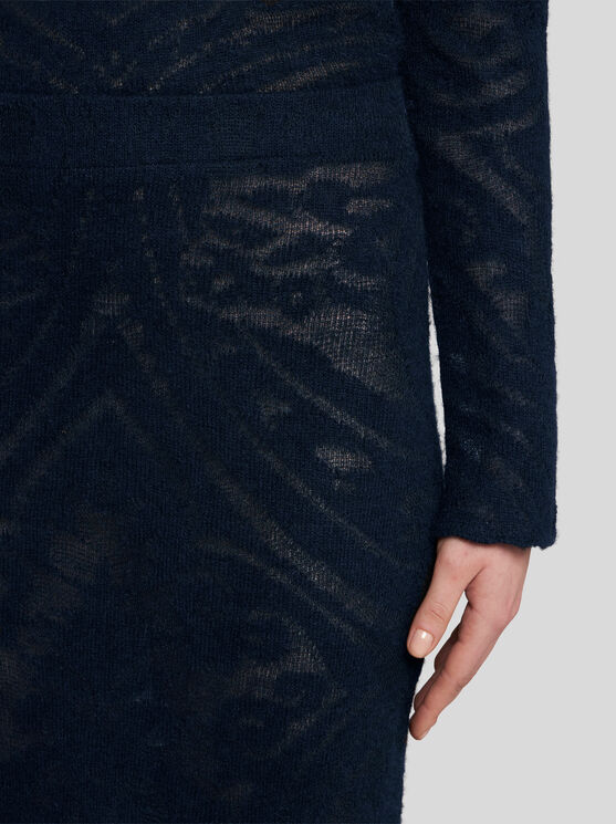 Etro Knitted Jacquard Midi Skirt In Schwarz