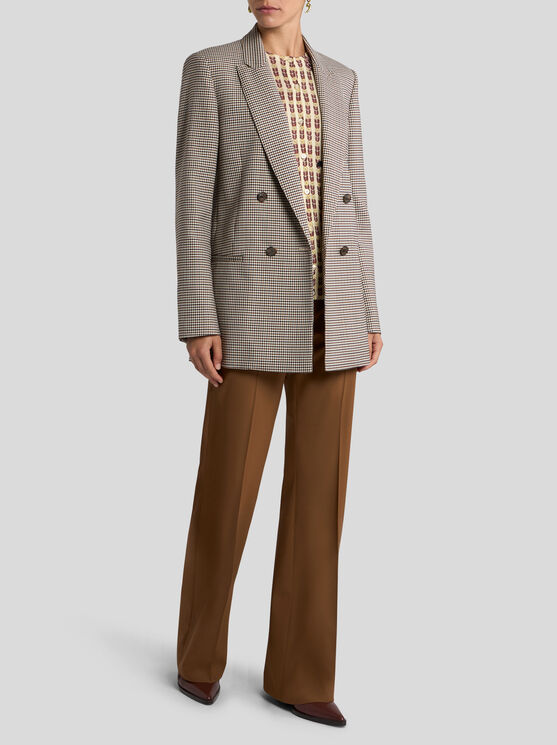 Etro , Silk And Cashmere Cardigan With Floral Paisley Motif, Woman, Beige, Size 50 In Nude