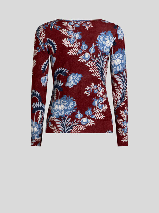 Shop Etro Pullover Mit Druck In Bordeaux