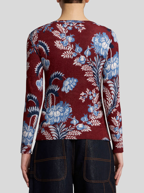 Shop Etro Pullover Mit Druck In Bordeaux