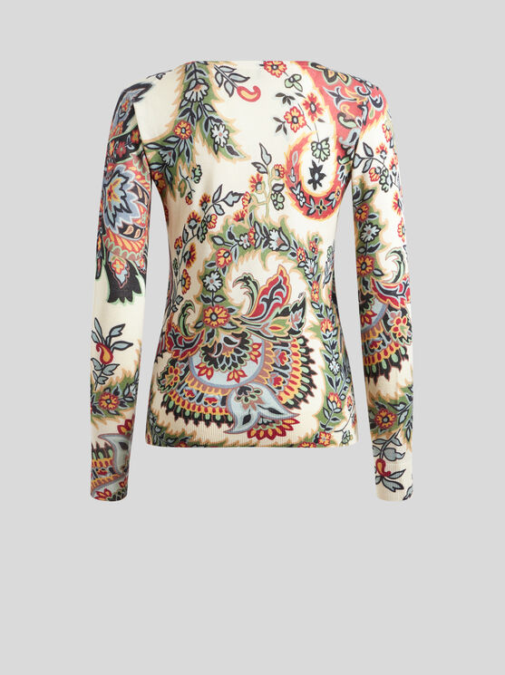 ETRO PAISLEY SILK AND CASHMERE SWEATER 