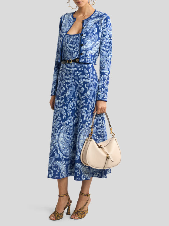 Etro , Jacquard Cropped Cardigan With Floral Paisley Motif, Woman, Size 50