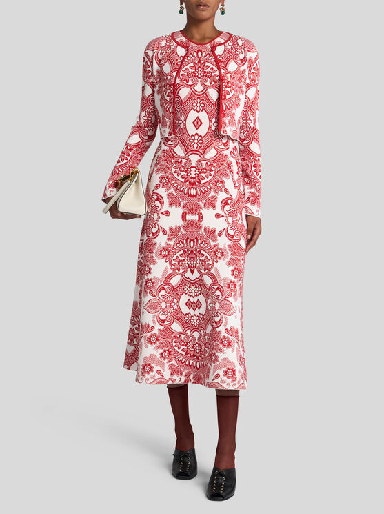Etro Two-tone Cropped Cardigan In Burgundy