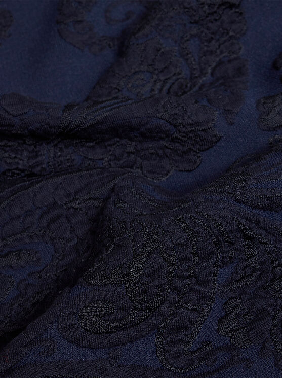 Etro Cotton Jacquard T-shirt In Navy Blue