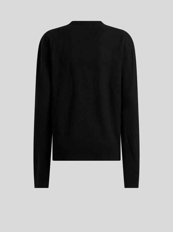 Shop Etro Sweater With Metallic Print In Black