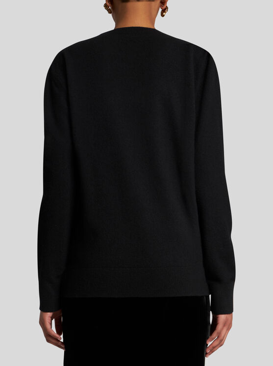 Shop Etro Sweater With Metallic Print In Black