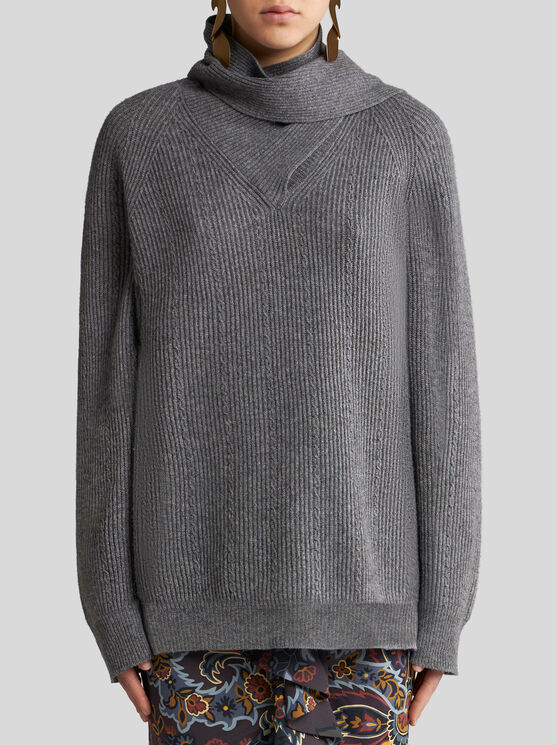 Shop Etro Wool And Cashmere Sweater In Grey