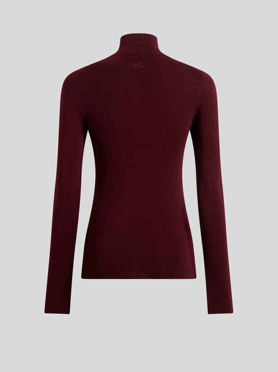 Shop Etro Wool Turtleneck Sweater In Burgundy