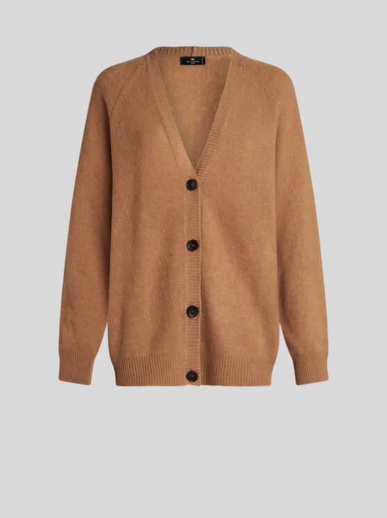 Shop Etro Cashmere Cardigan In Beige