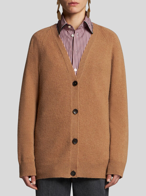 Shop Etro Cashmere Cardigan In Beige