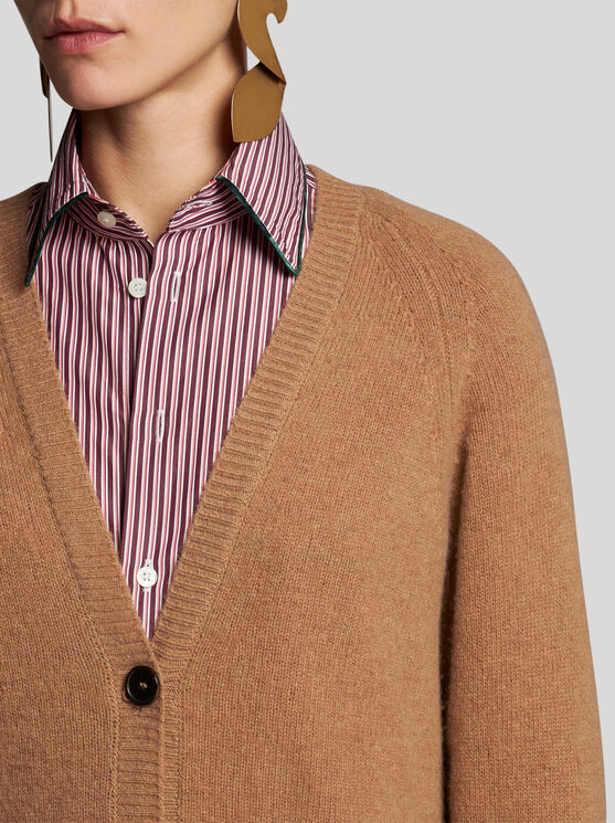 Shop Etro Cashmere Cardigan In Beige