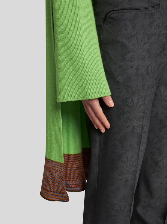 Shop Etro Knit Maxi-scarf In Green