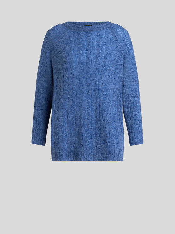 Etro , Cashmere Sweater With Three-quarter Sleeves, Woman, Navy Blue, Size 50 In Navy Blue