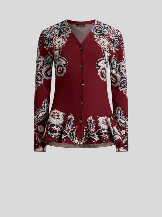 Etro Floral-pattern Flared Cardigan In Multi