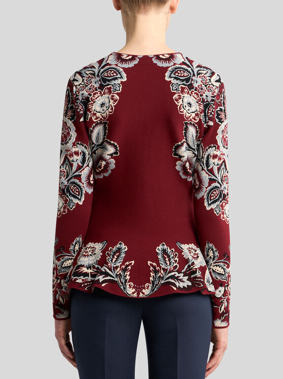 Etro Floral-pattern Flared Cardigan In Multi