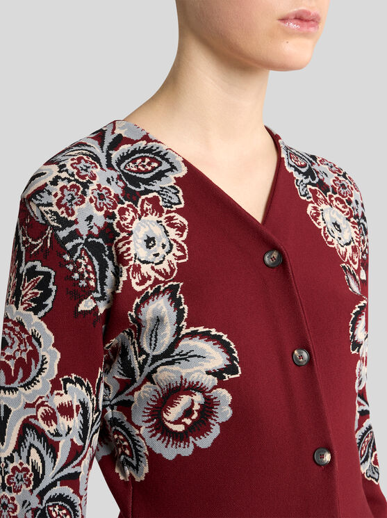 Etro Floral-pattern Flared Cardigan In Multi