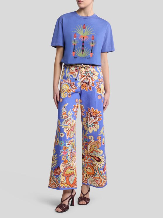 Etro X Agostino Iacurci Palm Tree Print T-shirt In Blau