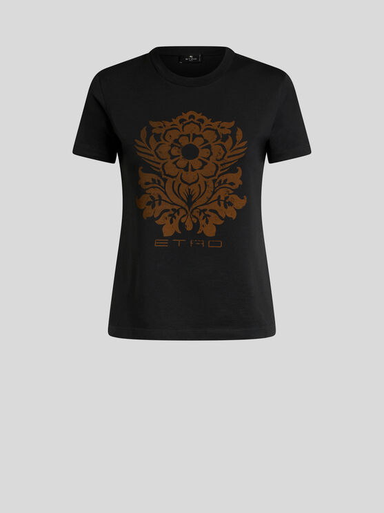 Etro T-shirt With Vintage Effect In Black