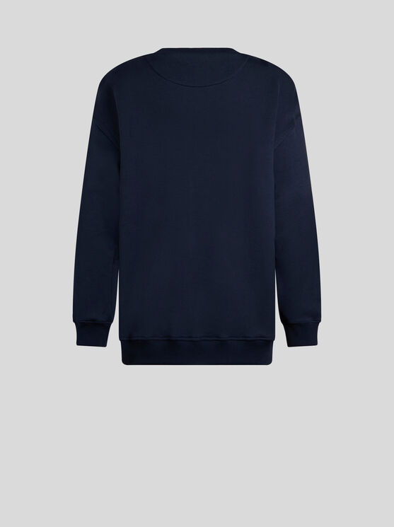 Shop Etro Sweatshirt With Embroidery In Navy Blue