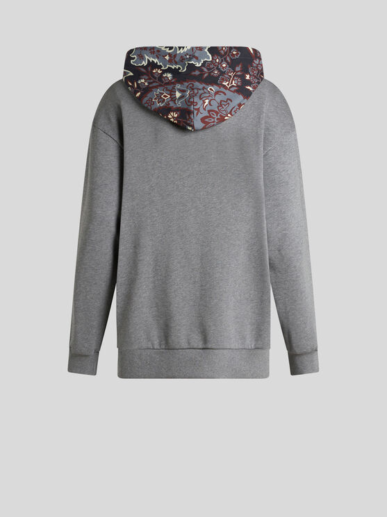 Shop Etro Paisley Hooded Sweatshirt In Grey