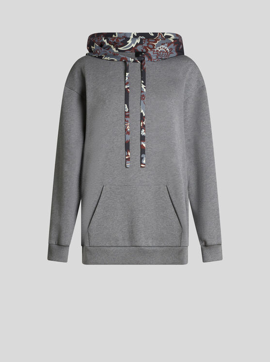 Shop Etro Paisley Hooded Sweatshirt In Grey