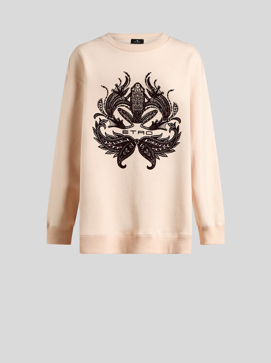 Etro Sweatshirt Mit Beflocktem Druck In Rosa