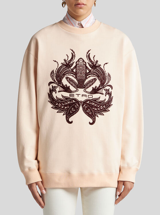 Etro Sweatshirt Mit Beflocktem Druck In Rosa