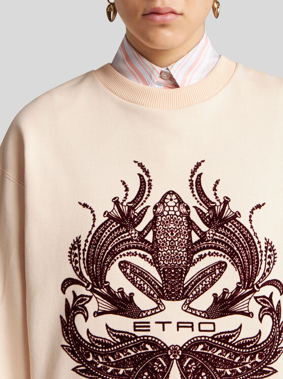 Etro Sweatshirt Mit Beflocktem Druck In Rosa