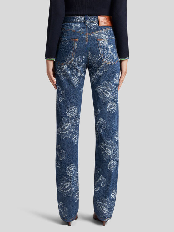 Etro Jeans Im Regular Fit Mit Jacquardmuster In Navyblau